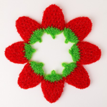 레드 딸기 모양 핸드메이드 주방 청소 수세미