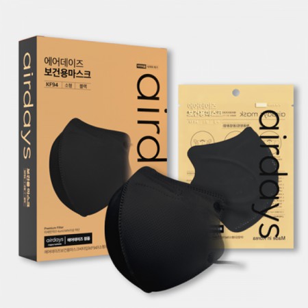 블랙 KF94 3중필터 황사 미세먼지 차단 보건용 마스크