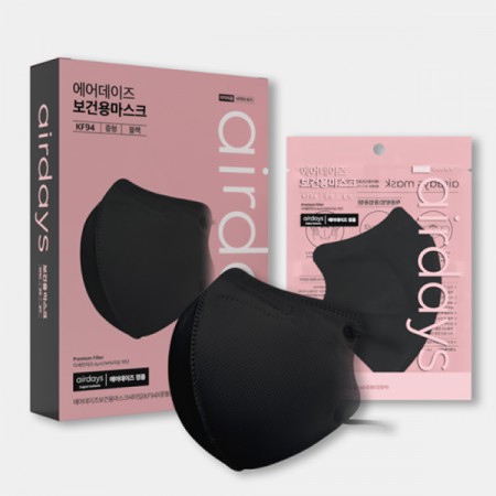 블랙 화이트 50매입 KF94 4단필터 마스크 세트