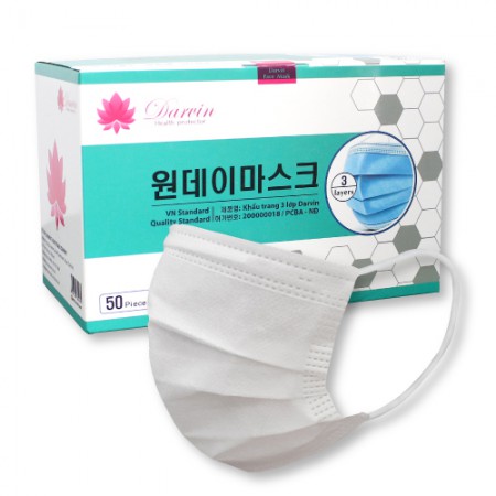 화이트 50매입 3층구조 일회용 위생 덴탈마스크
