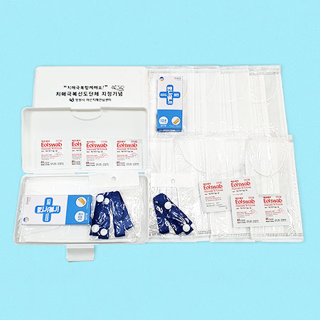 화이트 일회용 3중 필터 비말차단 덴탈마스크