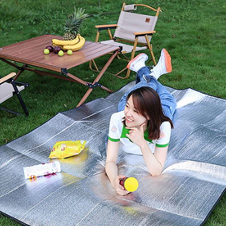 블루 그레이 방수 레저용 피크닉 매트