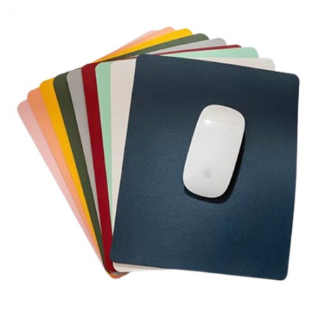 네이비 슬림형 가죽 질감 고급 마우스패드