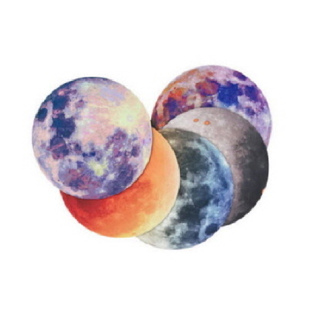 우주 행성 디자인 원형 게이밍 마우스패드