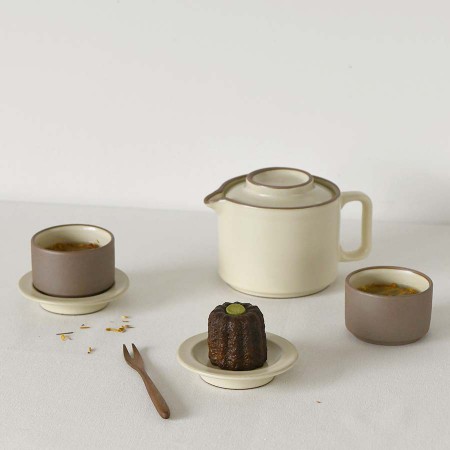 클래식 세트 도자기 머그컵 브라운 사무용