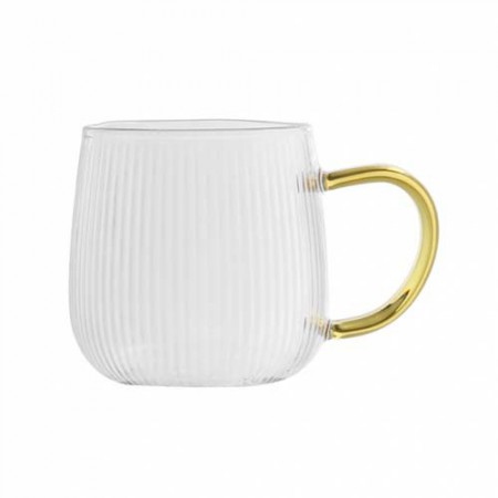 내열 유리컵 골드 손잡이 투명 머그컵