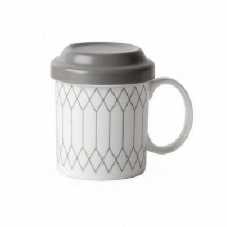 네오스타일 체크패턴 도자기 밀폐형 커버 머그컵