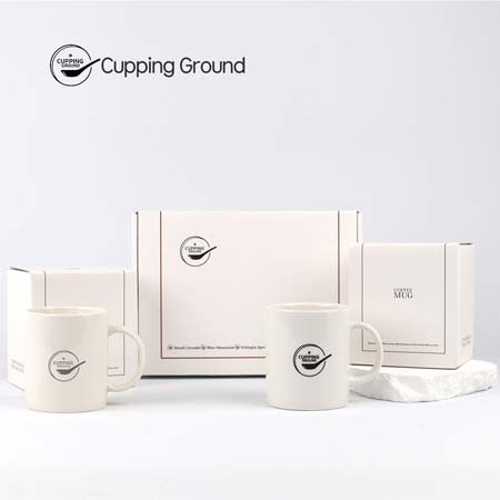 커핑그라운드 350ml 세라믹 손잡이 머그컵 선물세트