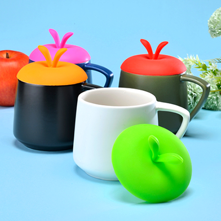 드리즈 실리콘뚜껑 도자기 손잡이 사무용 머그컵