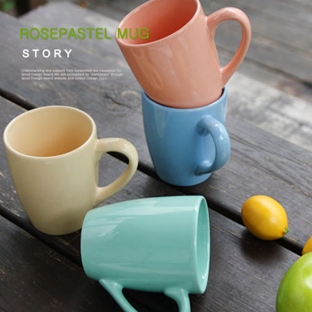 파스텔 컬러 도자기 사무용 심플 디자인 머그컵