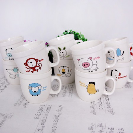 애니멀 캐릭터 도자기 사무용 머그컵 세트