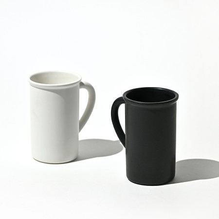 모던 심플 세라믹 핸들 머그컵 2컬러 모던 심플 세라믹 핸들 머그컵 2컬러