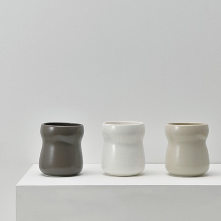 심플 무광 도자기 이중벽 단열 사무용 머그컵