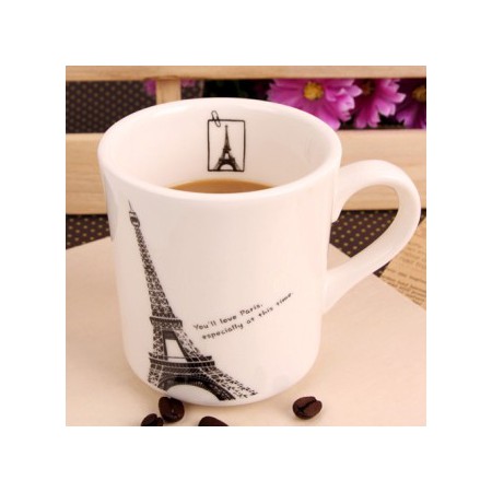 모던화이트 일러마그 파리 에펠탑 디자인 도자기 머그컵 모던화이트 일러마그 파리 에펠탑 디자인 도자기 머그컵