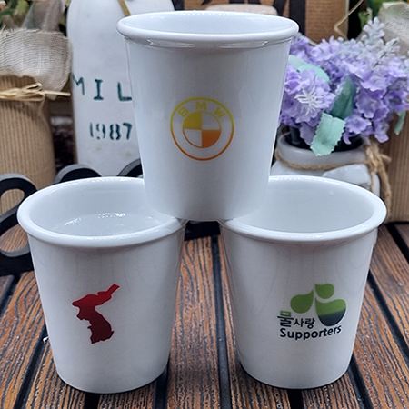 화이트 세라믹 380ml 온도변색 이중벽 컬러체인징 머그컵