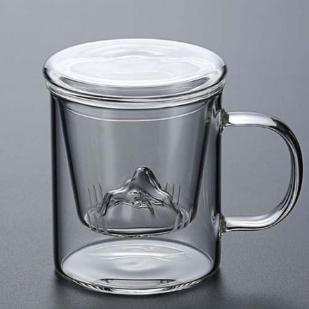 내열유리 티머그 컵 이중벽 유리 손잡이 차 머그컵 내열유리 티머그 컵 이중벽 유리 손잡이 차 머그컵
