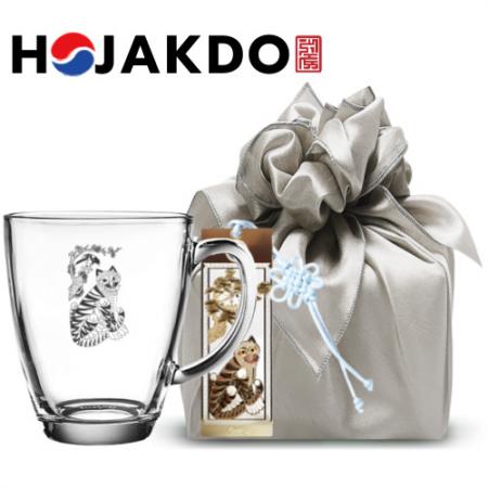 호작도 한국전통 클래식 글라스 머그 385ml