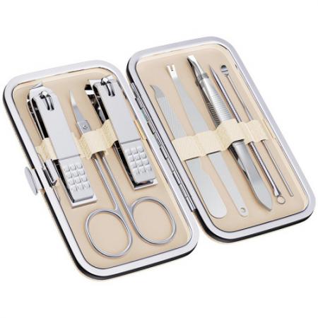 실버 스테인리스 휴대용 손톱깎이 가위 세트