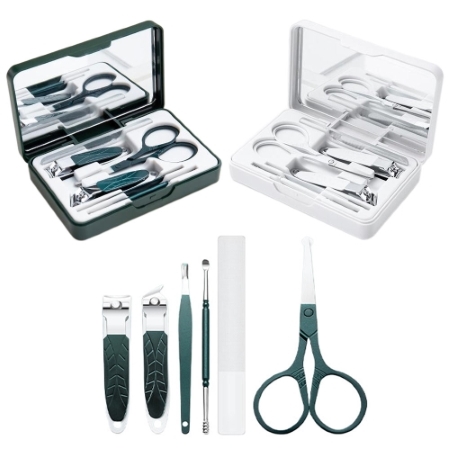 화이트 휴대용 스테인리스 고급형 손톱깎이 7종 세트