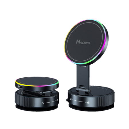 실버 180도 회전 자석 거치형 차량용 핸드폰거치대