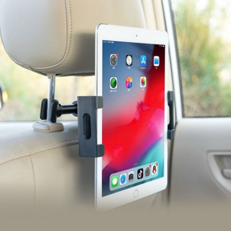 블랙 360도 회전 차량용 헤드레스트 태블릿 스마트폰 거치대