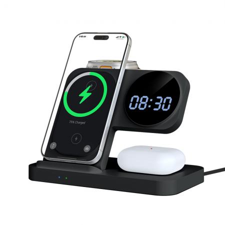 블랙 3in1 무선충전 스마트폰 스탠드 블랙 3in1 무선충전 스마트폰 스탠드