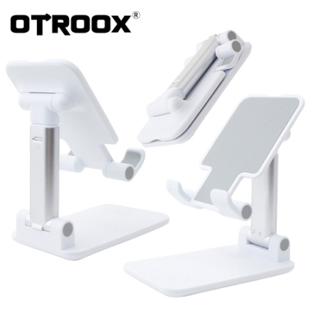 화이트 접이식 각도조절 휴대용 핸드폰 거치대