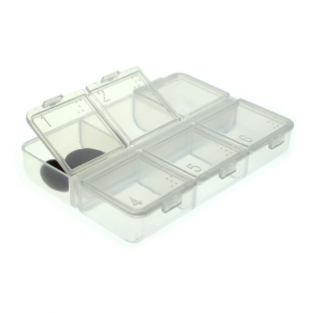 투명 4칸 휴대용 일주일 약통케이스