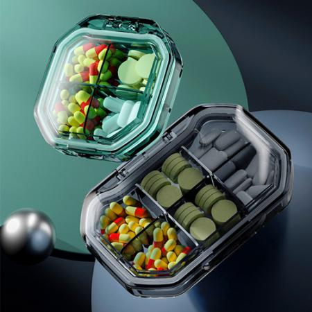 블루 3칸 휴대용 스테인리스 일주일 약통케이스