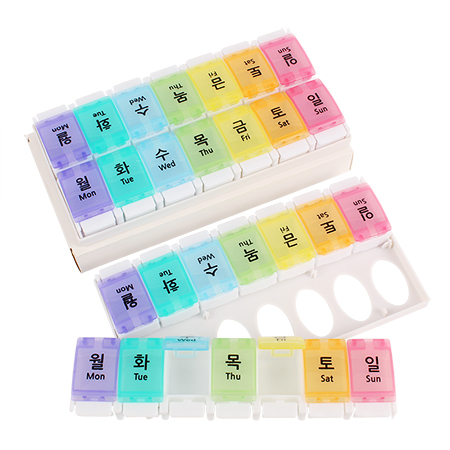 휴대용 레인보우 7칸 요일별 미니 알약케이스 휴대용 레인보우 7칸 요일별 미니 알약케이스