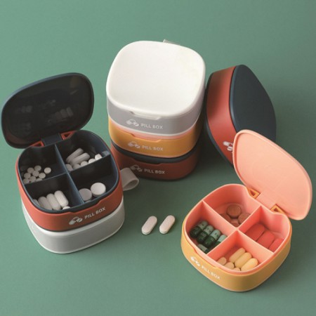 컬러풀 원형 휴대용 3칸 미니 약통케이스