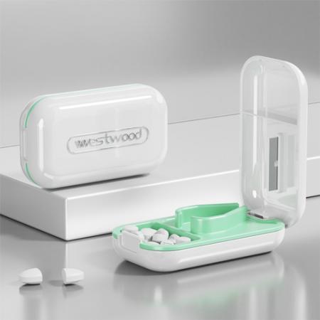 화이트 3칸 분리형 휴대용 알약케이스