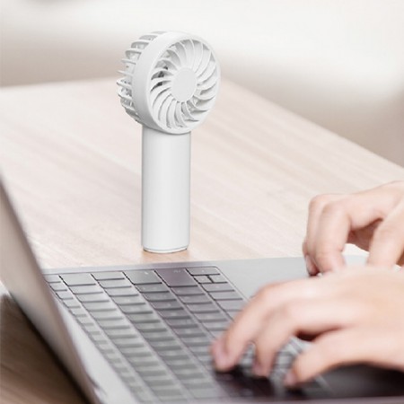 화이트 미니 휴대용 충전식 핸드 선풍기