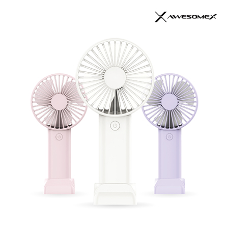 화이트 2000mAh 미니 휴대용 USB 충전식 선풍기