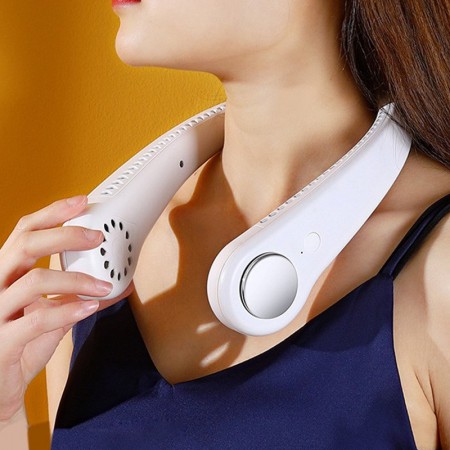 화이트 휴대용 넥밴드 무선 목걸이선풍기