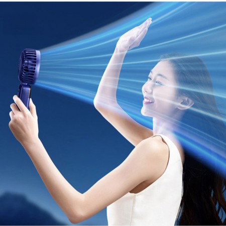 화이트 휴대용 충전식 LED 무선 핸디 선풍기