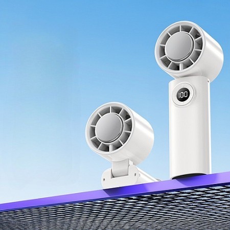 화이트 휴대용 무선 USB 충전식 목걸이 선풍기