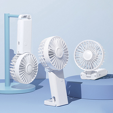 화이트 휴대용 LED 무선 핸디형 미니 선풍기