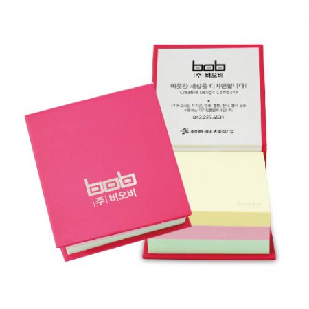 하드커버 정사각 3단 메모지 접착식 포스트잇