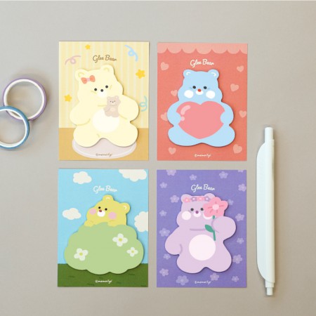 귀여운 곰돌이 캐릭터 디자인 모양절 스티커