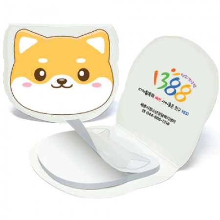 모양틀 강아지 얼굴형 80×68 접착식 포스트잇 모양틀 강아지 얼굴형 80×68 접착식 포스트잇