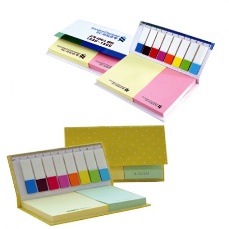 신형 8색 컬러 하드커버 접착 메모지세트
