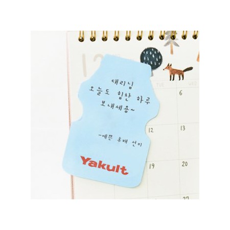 야쿠르트 메모잇 팩토리 유리병 모양 접착 메모지