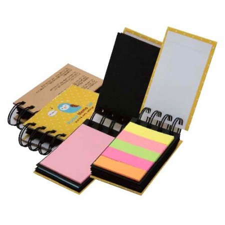 미니 스프링수첩 휴대용 메모장 컬러 스티커 노트 세트