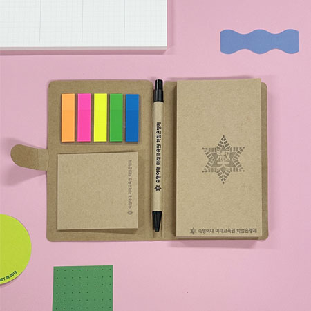에코 6색 크래프트지 스티키노트 메모지세트 에코 6색 크래프트지 스티키노트 메모지세트