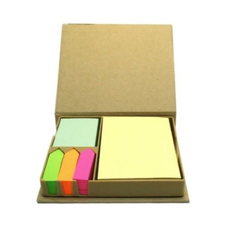크래프트 조각메모지 포스트잇 케이스 세트 컬러인덱스 사무용품