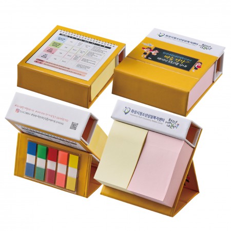 탁상용포스트잇 투명커버 멀티컬러 스티키메모 데스크탑세트