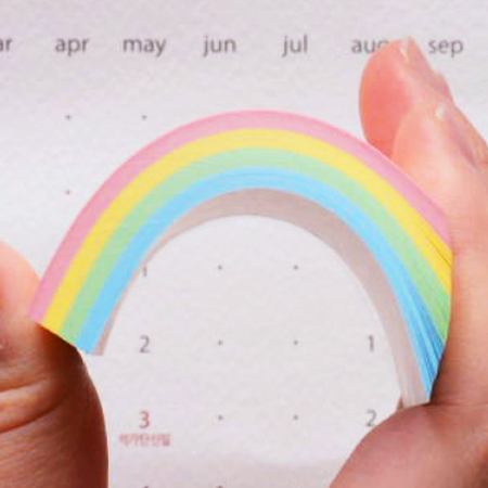 파스텔 레인보우 데스크 만년 캘린더 월별 스케줄러