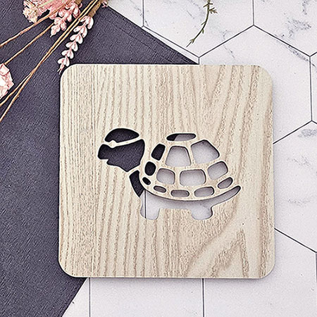 베이지 우드그레인 친환경 원형 나무 냄비받침 베이지 우드그레인 친환경 원형 나무 냄비받침