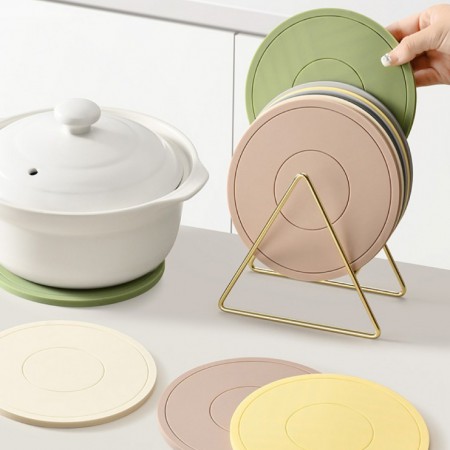 실리콘 6색 원형 거치대 세트 냄비받침